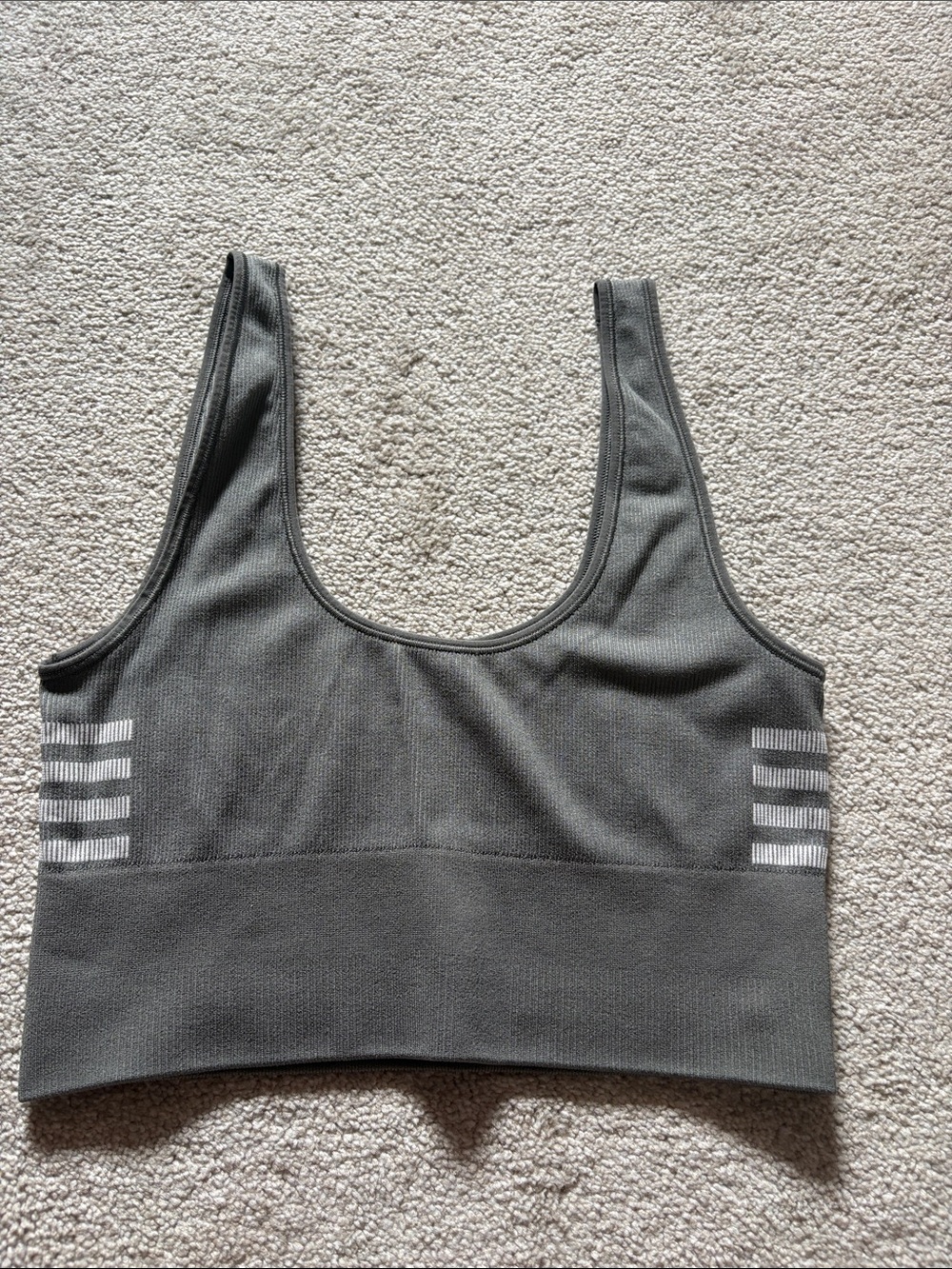 Outdoor Voices Gray Ribbed Seamless Sports Bra